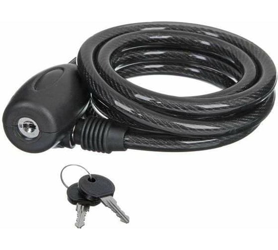 Изображение товара Замок STG спиральный трос, с ключом, диаметр 10x180 см Х66506