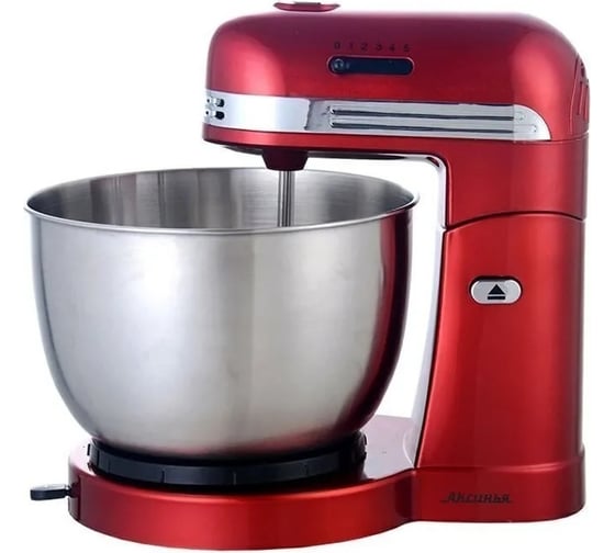 Изображение товара Миксер Аксинья КС-400Н с чашей красный, 600 Вт, чаша 3.5 л, из нержавеющей стали 0R-00004223