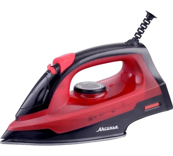 Изображение товара Утюг Аксинья КС-3004 черный с красным, 2200 Вт, антипригарный 0R-00005197