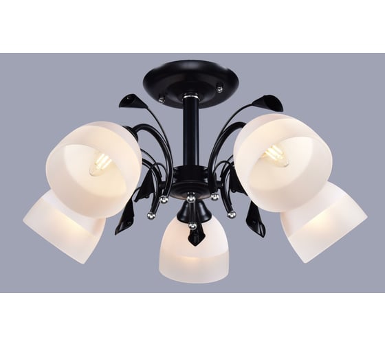 Изображение товара Потолочный светильник РОССВЕТ 5*60Вт*E27 РС21886 BK+CR/5C