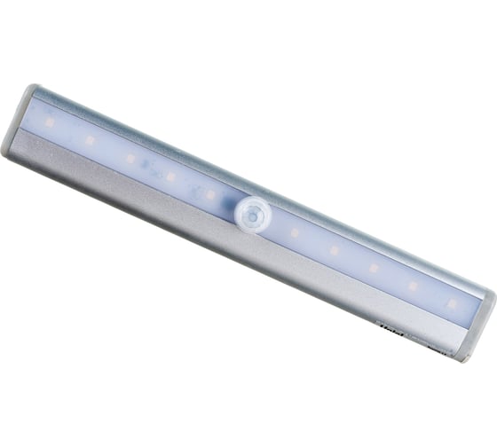 Изображение товара Светодиодный светильник Uniel для мебели с датчиком движения ULM-F48-2W/4500K/4AAA SENSOR IP20 SILVER UL-00008289