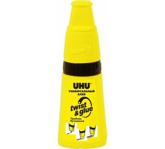 Изображение товара Универсальный клей с трехпозиционным аппликатором UHU TWIST&GLUE 90 мл 43595