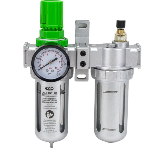 Изображение товара Блок подготовки воздуха с регулятором давления и маслораспылителем 1/2" ECO AU-02-12
