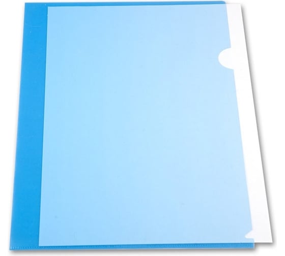 Изображение товара Папка-уголок БЮРОКРАТ E310/1BLU A4, пластик 0.18 мм, синий, 20 шт 816353