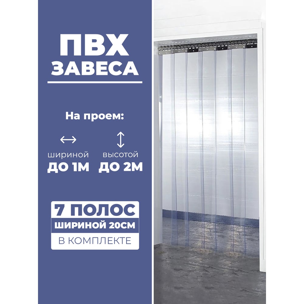 Изображение товара Завеса Домовой Прошка ПВХ 2x1 м, прозрачная, глянцевая, 90 светопропускаемость