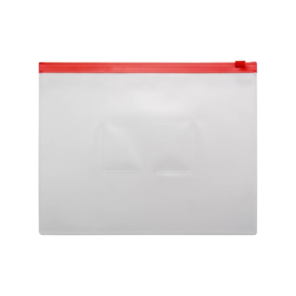 Изображение товара Папка на молнии БЮРОКРАТ ZIP A5 из полипропилена с карманом и красной молнией