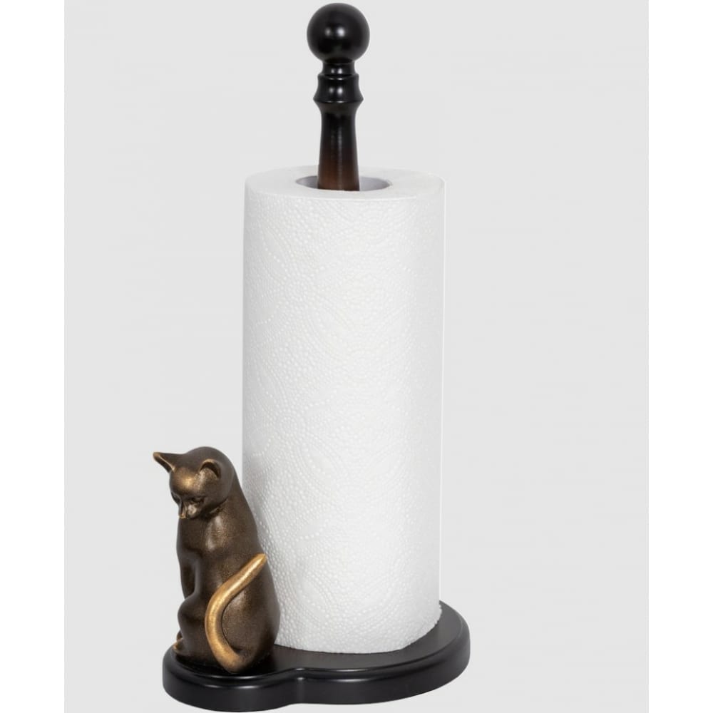 Держатель для бумажных полотенец BOGACHO держатель для украшений 9 см полирезин серебристый кошка с бантом cat