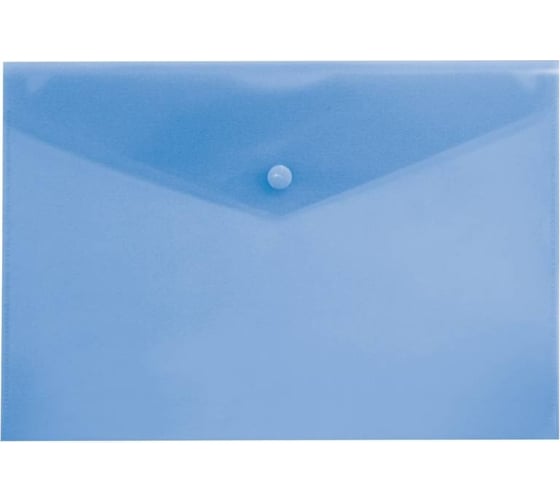 Изображение товара Конверт на кнопке БЮРОКРАТ A5, пластик 0.18 мм, синий, кнопка голубая, 10 шт 816649