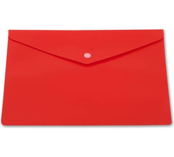 Изображение товара Конверт на кнопке БЮРОКРАТ A5, непрозрачный, пластик 0.18 мм, красный, кнопка красная, 10 шт 816657