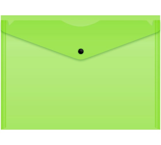 Изображение товара Конверт на кнопке БЮРОКРАТ Double Neon A4, пластик 0.18 мм, салатовый, кнопка черная, 10 шт 1481927