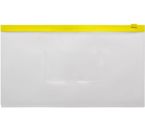 Изображение товара Папка на молнии БЮРОКРАТ ZIP Travel полипропилен 0.15 мм, карман для визитки, цвет молнии желтый, 12 шт 816740