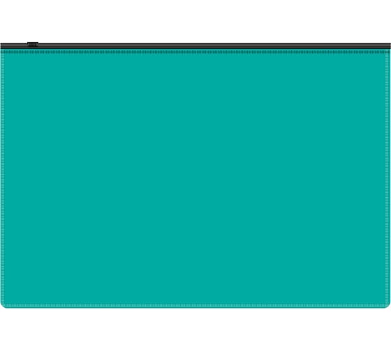 Изображение товара Папка на молнии БЮРОКРАТ ZIP A4+, полипропилен 0.15 мм, бирюзовый, цвет молнии черный, 12 шт 1657946