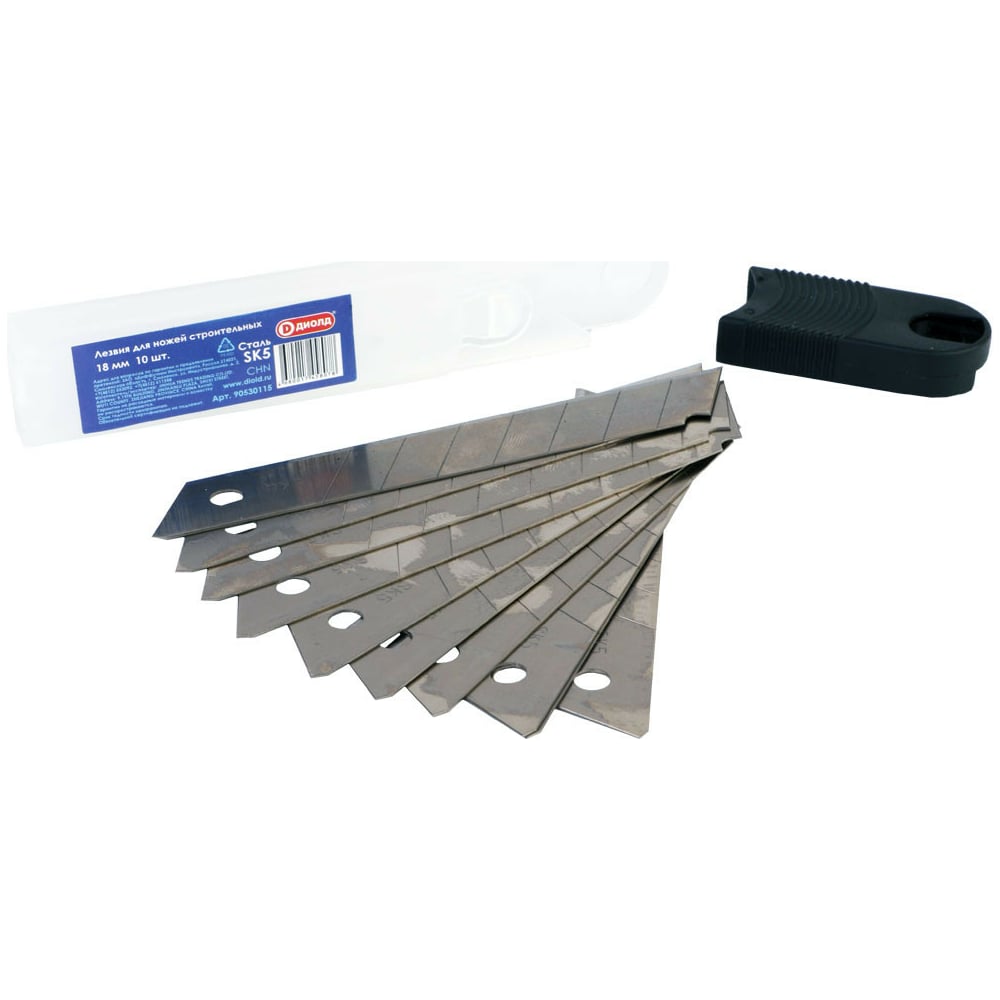 Лезвия для строительных ножей ДИОЛД лезвия сегментные 9х80 мм 12 сегментов для ножей ремоколор 19 2 301
