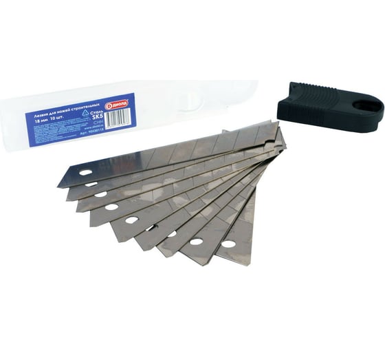 Изображение товара Лезвия в тубе 10 шт, 18 мм для строительных ножей ДИОЛД 90530115