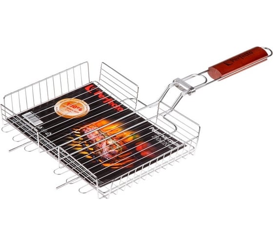 Изображение товара Решетка-гриль PERFECTO LINEA 280x220 мм, нержавеющая сталь, деревянная ручка 47-101107