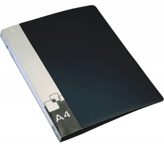 Изображение товара Папка БЮРОКРАТ 0840/4DBLCK на 4-х D-кольцах, A4, пластик 0.8 мм, корешок 40 мм, внутренний, с вставкой, черный, 16 шт 816574