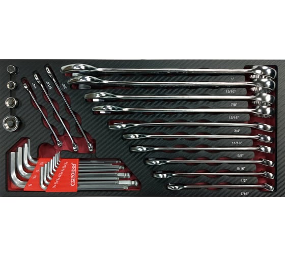 Изображение товара Дюймовые ключи Сорокин Standart в ложементе, 29 шт. 1.129