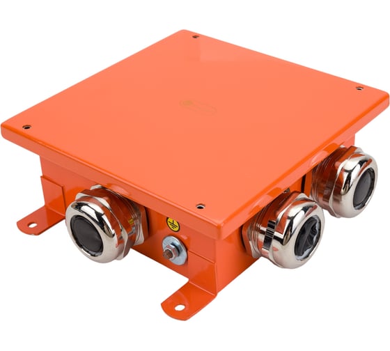 Изображение товара Металлическая коробка Экопласт SMB165 огн. E-110, о/п 164x164x65, 6 метал. гермоввода 1,5-10 кв.мм. 56319