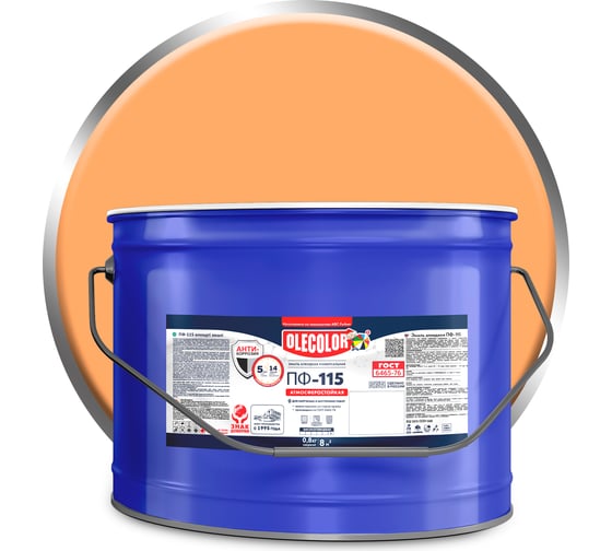 Изображение товара Эмаль OLECOLOR ПФ-115 кремовый, 10 кг 4300005178