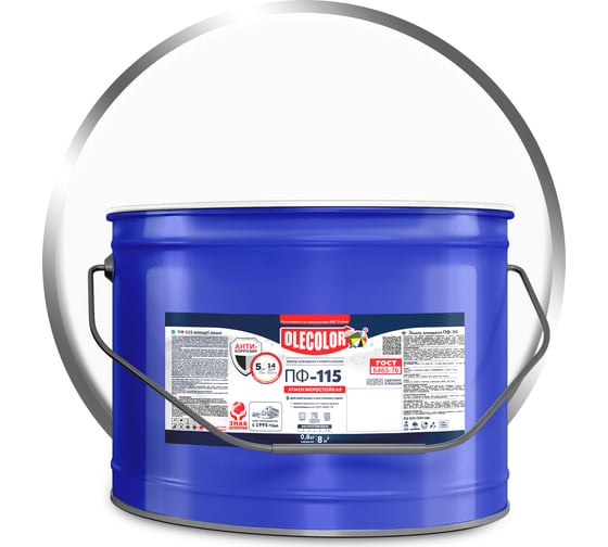 Изображение товара Эмаль OLECOLOR ПФ-115 белый, 10 кг 4300005170