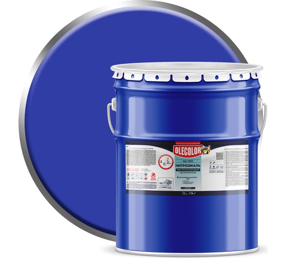 Изображение товара Эмаль OLECOLOR НЦ-132П синий, 17 кг 4100000069