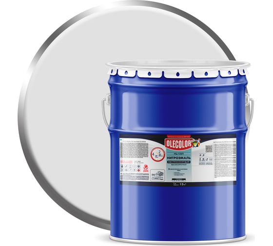 Изображение товара Эмаль OLECOLOR НЦ-132П белый, 17 кг 4100000050