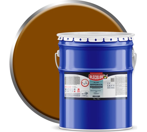 Изображение товара Эмаль OLECOLOR НЦ-132 желто-коричневый, 17 кг 4100003237