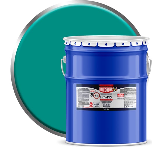 Изображение товара Эмаль OLECOLOR ПФ-115 бирюзовый, 20 кг 4300000168