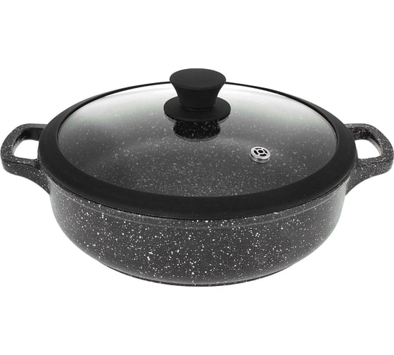 Изображение товара Литая жаровня Традиция готовить с любовью Гранит 26 см, силиконовая крышка ТГ9267