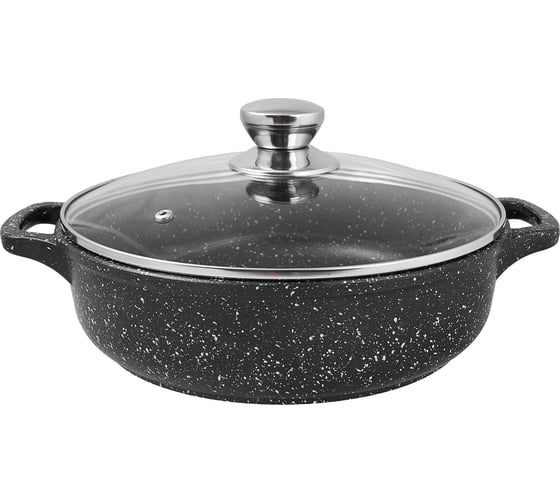 Изображение товара Литая жаровня Традиция готовить с любовью Гранит 26 см, стеклянная крышка ТГ9263