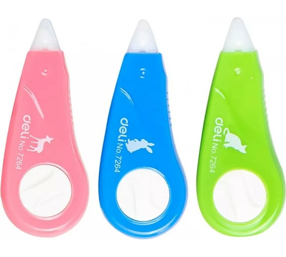 Изображение товара Корректирующая лента DELI E7264 ассорти корпус белый блистер, 24 шт 492324