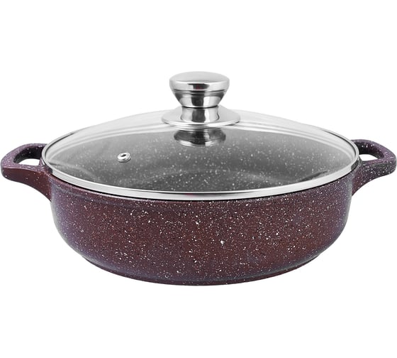 Изображение товара Литая жаровня Традиция готовить с любовью Доломит 26 см, стеклянная крышка ТД9263