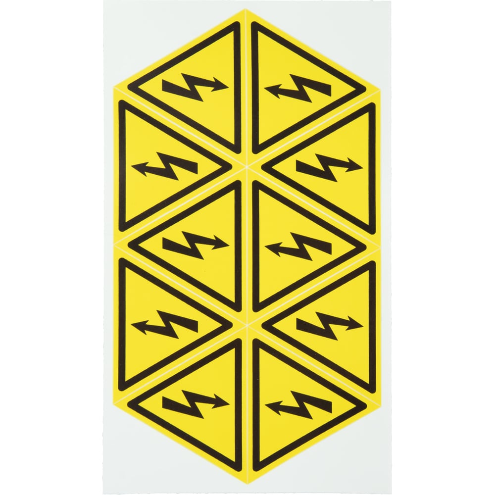 Изображение товара Наклейка знак электробезопасности Опасность поражения электротоком REXANT 50x50 мм 50 шт