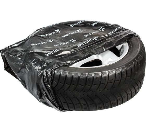 Изображение товара Мешки для колес Airline R12-22, PRO, ПНД повышенной прочности, 25 мкм, 115x115 см, комплект 4 шт., черный ADPB005