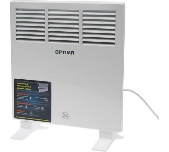 Изображение товара Конвектор Optima CH-1073 мощность 500-1000Вт, крепление на стену, контроль температуры 3000116