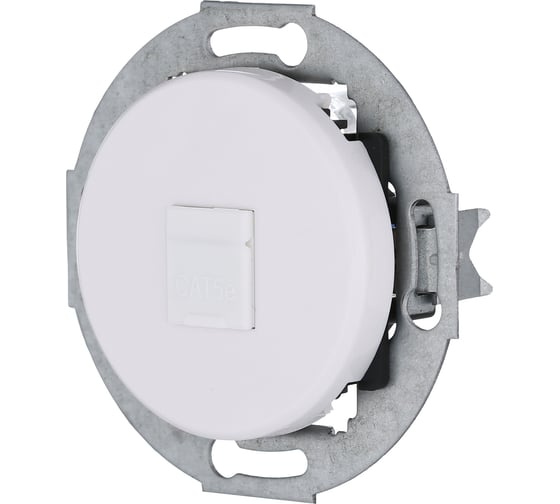 Изображение товара Компьютерная розетка LK Studio RJ-45 кат.5е с накладкой, белая, LK Vintage 886104-1