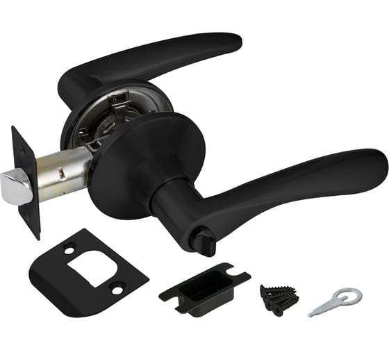 Изображение товара Ручка защелка Punto 6020 BL-B (фиксатор) черный 44523