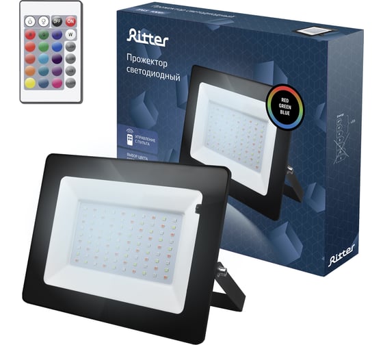 Изображение товара Светодиодный прожектор RITTER RGB 100Вт IP65 с пультом ДУ 53404 4
