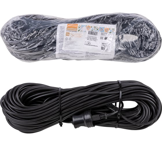Изображение товара Силовой удлинитель-шнур TDM ELECTRIC силовой народный ПВС 2200 Вт без заземления, 30м, штепсельное гнездо SQ1307-0208
