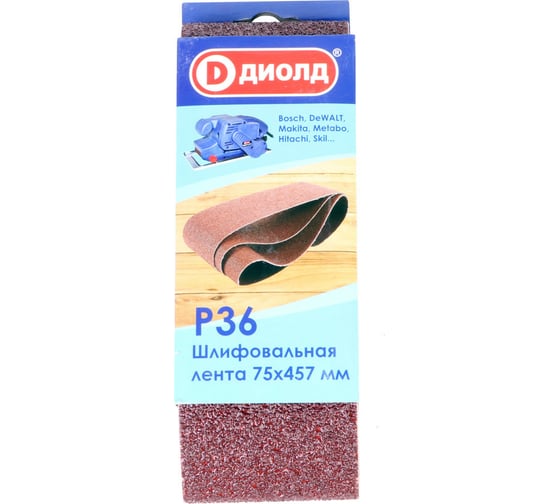 Изображение товара Лента шлифовальная 75x457 мм, Р 36, 3 шт ДИОЛД 90046001