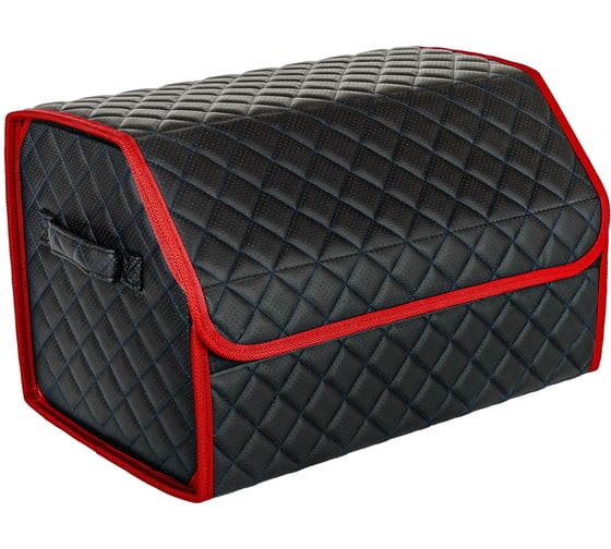 Изображение товара Автомобильный органайзер в багажник Vicecar синяя нить/красный кант VC047_красный