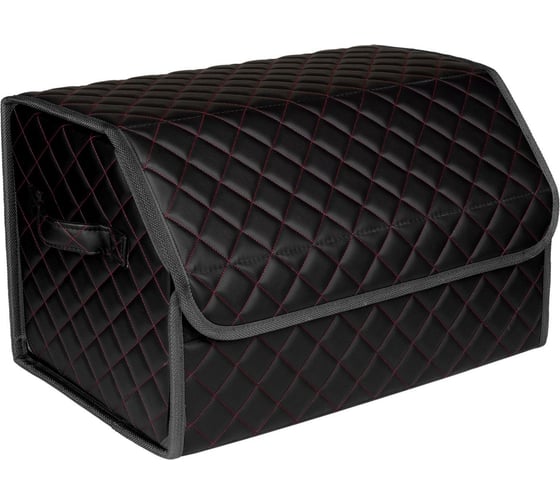 Изображение товара Автомобильный органайзер в багажник Vicecar красная нить/темно-серый кант VC041_темносерый