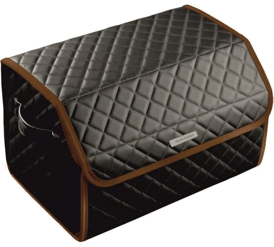 Изображение товара Сумка-органайзер в багажник Vicecar серая нить/коричневый кант, логотип AUDI VC003_коричневый