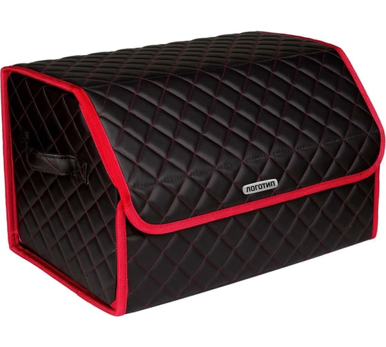 Изображение товара Сумка-органайзер в багажник Vicecar красная нить/красный кант, логотип SSANG-YONG VC925_красный