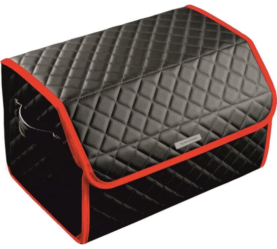 Изображение товара Сумка-органайзер в багажник Vicecar серая нить/красный кант, логотип CITROEN VC023_красный