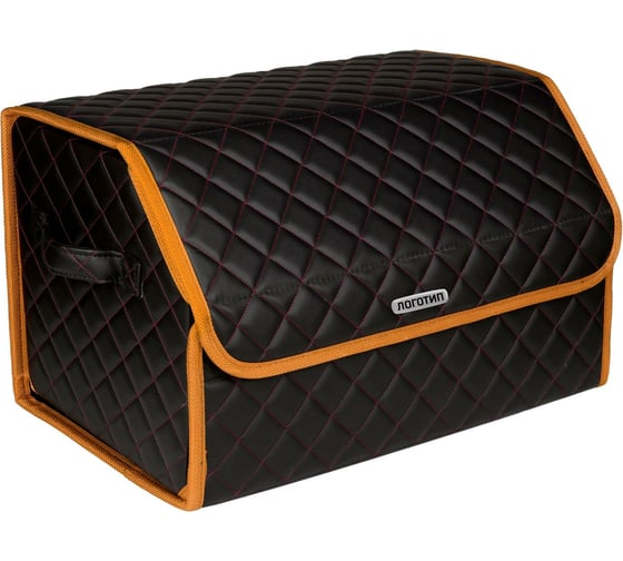 Изображение товара Сумка-органайзер в багажник Vicecar красная нить/оранжевый кант, логотип JAGUAR VC937_оранжевый