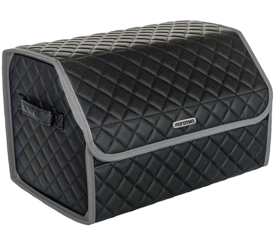 Изображение товара Сумка-органайзер в багажник Vicecar синяя нить/светло-серый кант, логотип CHERY VC734_светлосерый