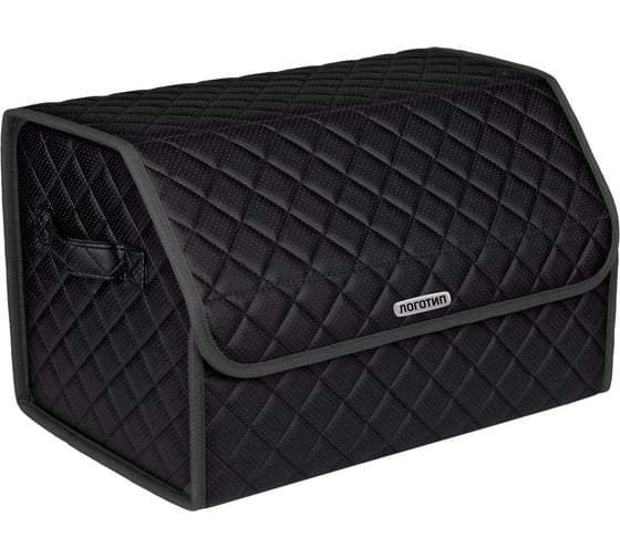 Изображение товара Сумка-органайзер в багажник Vicecar черная нить/темно-серый кант, логотип MINI VC817_темносерый