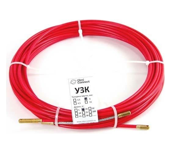 Изображение товара Протяжка для кабеля OlmiOn мини УЗК d=6 мм L=250 м в бухте, красный СП-Б-6/250