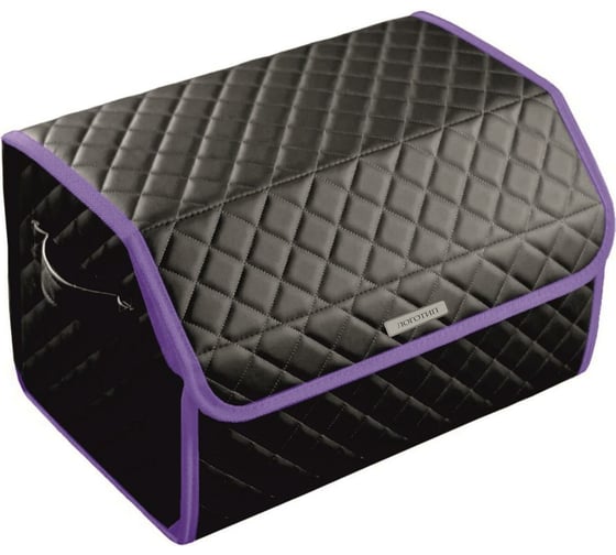 Изображение товара Сумка-органайзер в багажник Vicecar серая нить/фиолетовый кант, логотип LADA VC011_фиолетовый